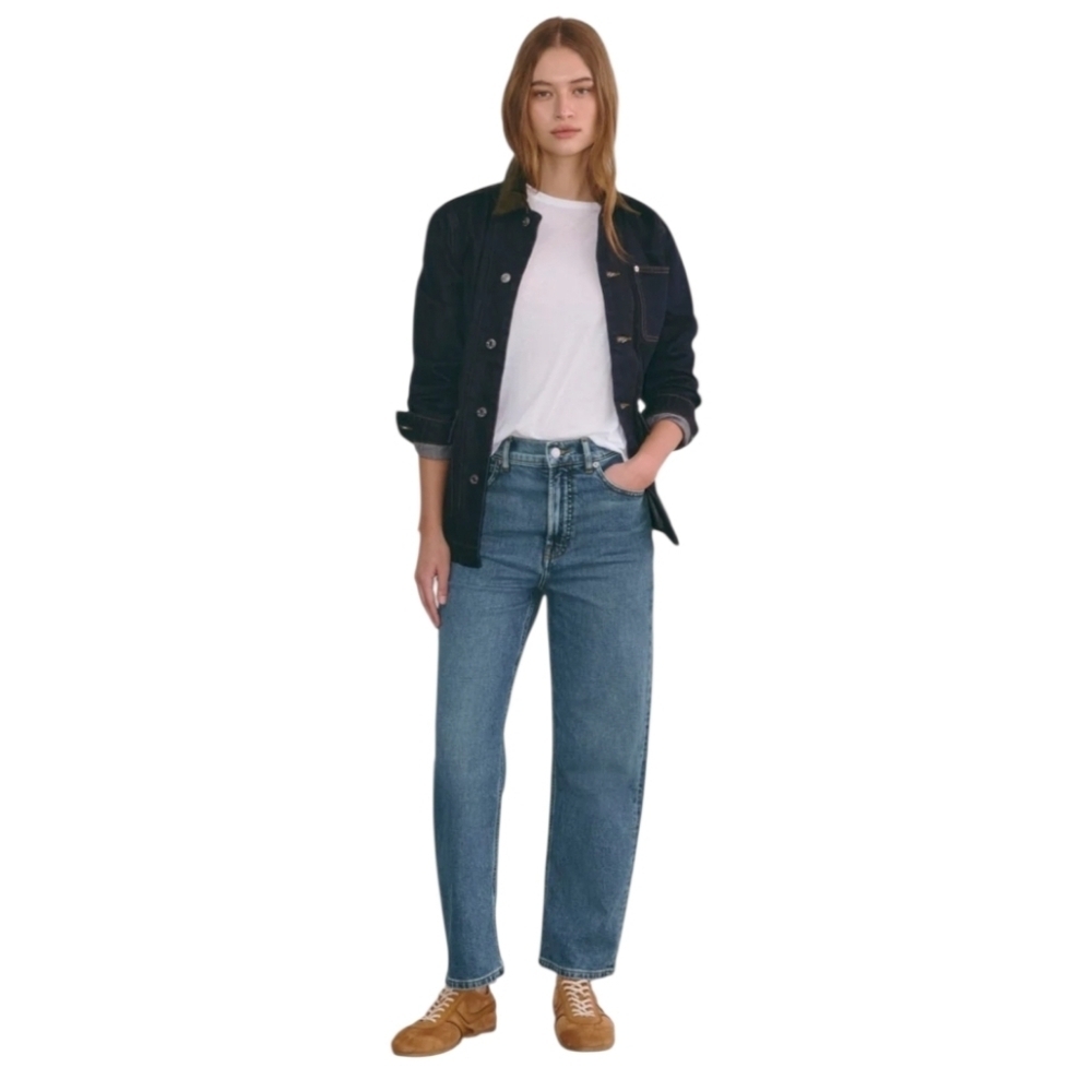 Everlane The Way High Jean Organic Cotton High Rise Straight Leg Blues Jeans